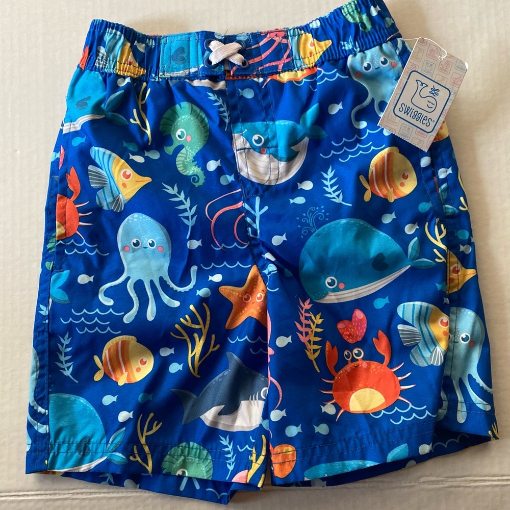Swiggles, New with tag, blue with ocean life design, lined, Size: 3T